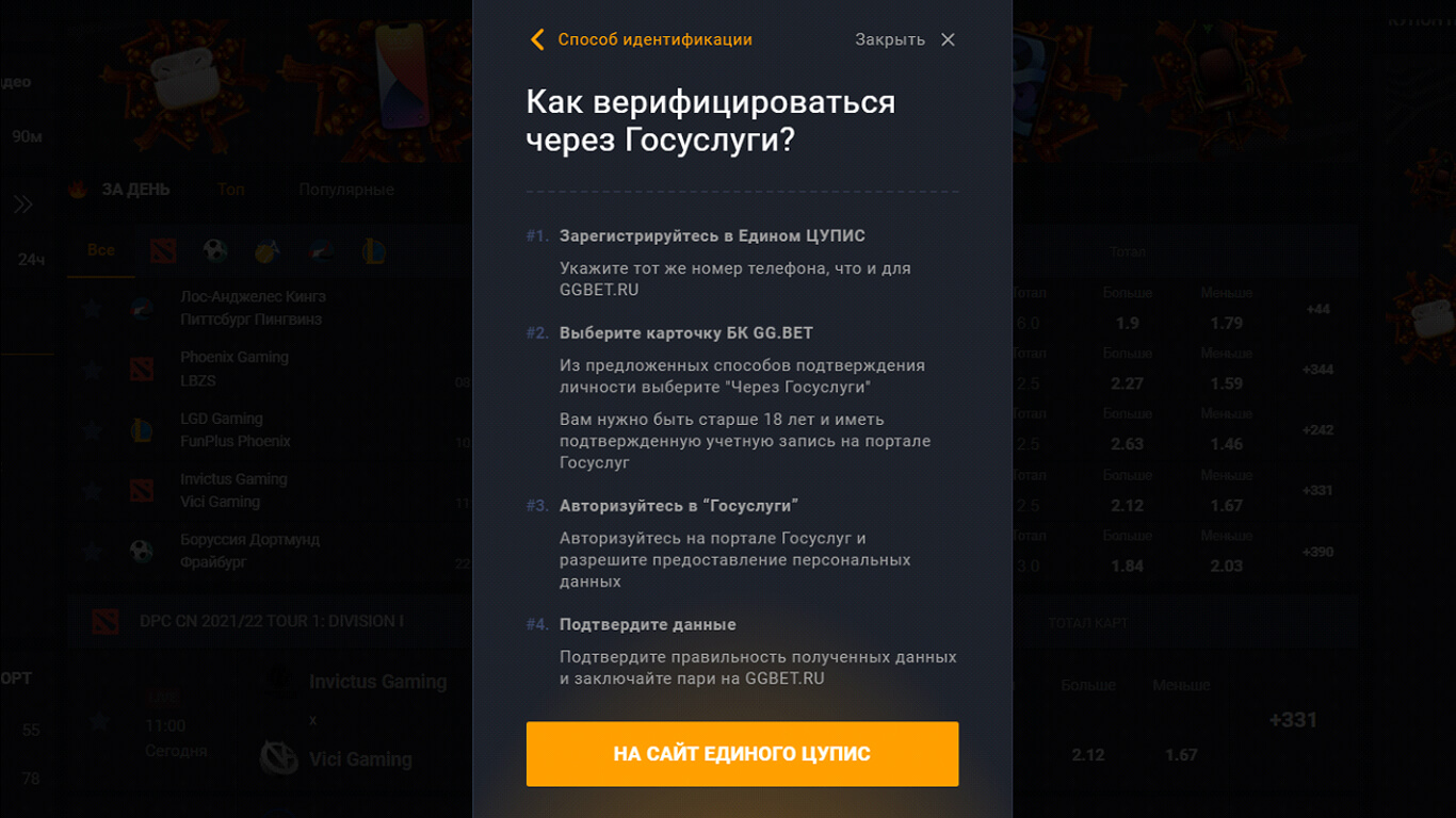 Как верифицироваться через Госуслуги
