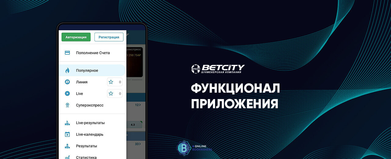 Функционал мобильного приложения БК Бетсити