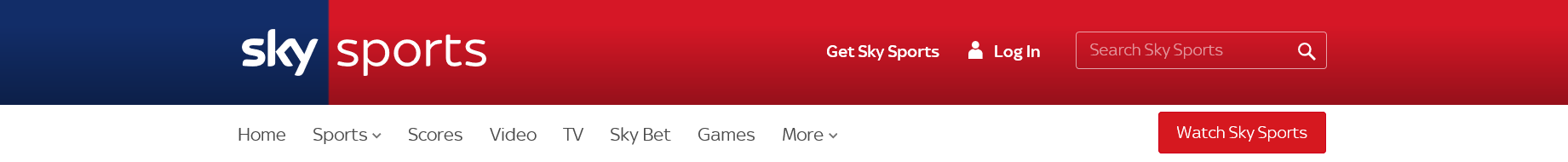 меню skysports.com