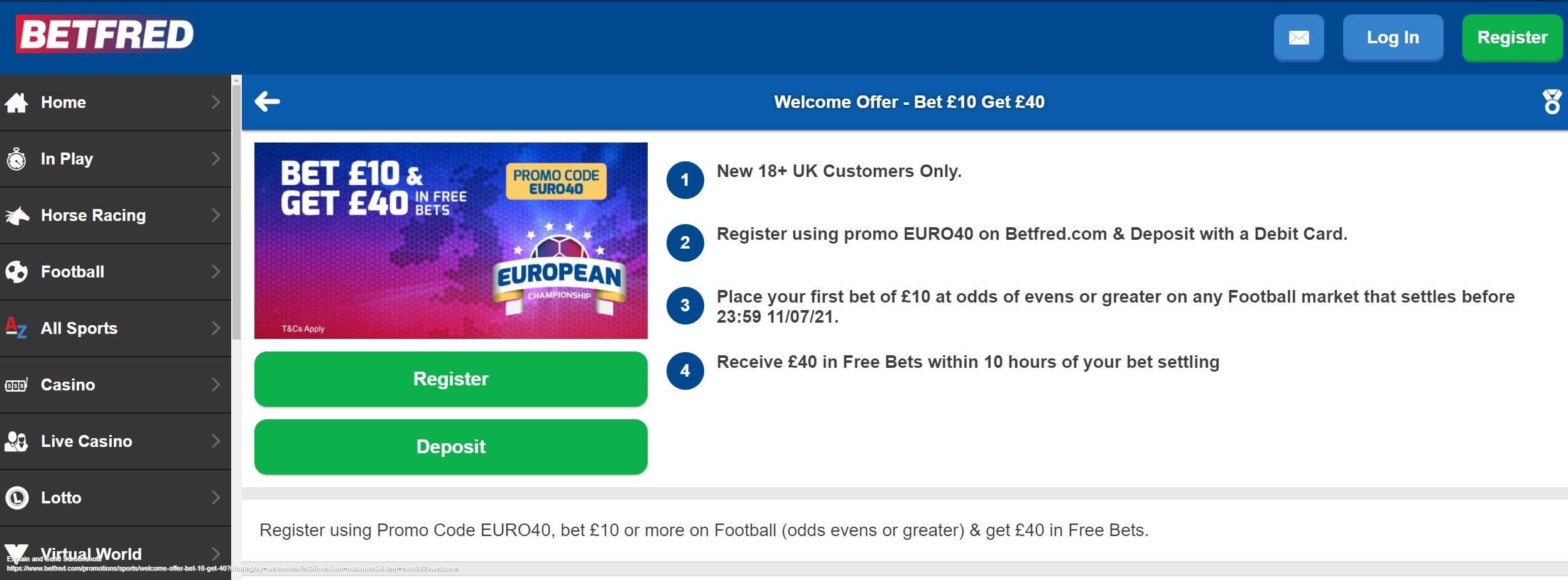 Бонусная программа БК Betfred
