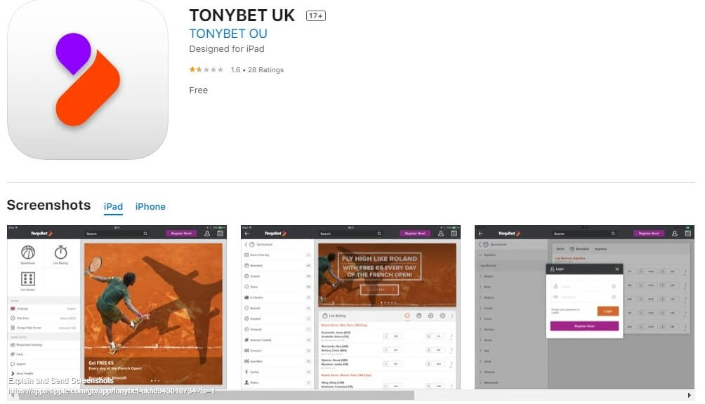 БК Тонибет: Мобильная версия и приложение сайта